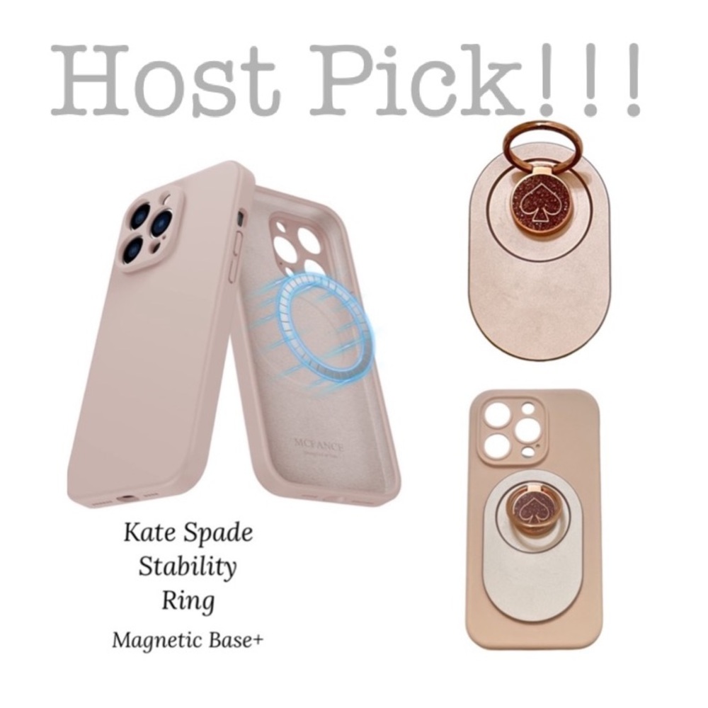 Magsafe iPhone 14 Pro Silicone case w/Magnetic Base & Kate Spade Stability Ring